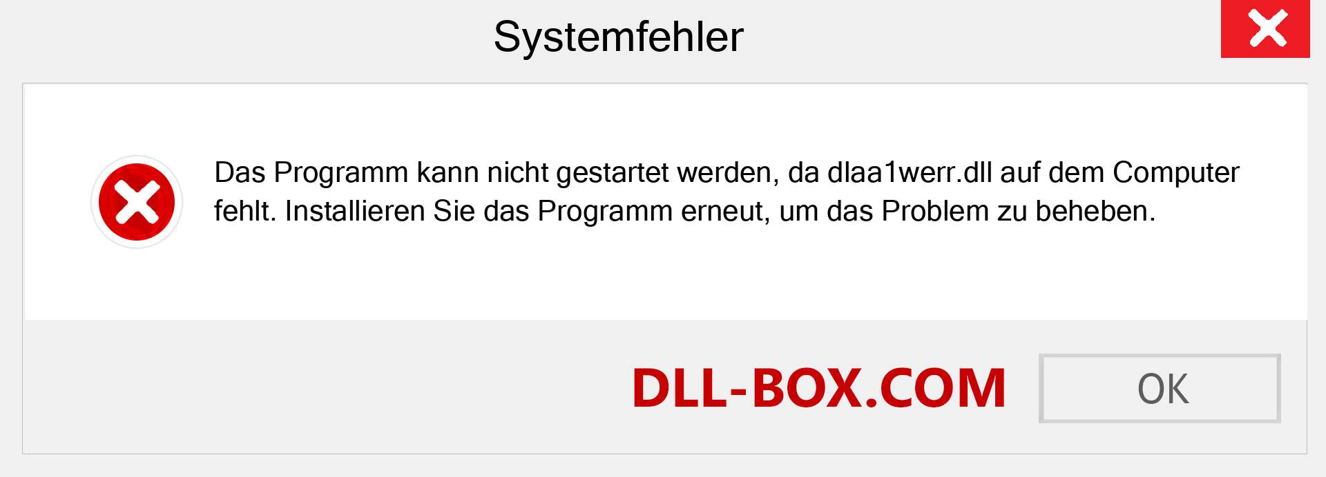 dlaa1werr.dll-Datei fehlt?. Download für Windows 7, 8, 10 - Fix dlaa1werr dll Missing Error unter Windows, Fotos, Bildern